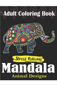 Adult Coloring Book, Stress Relieving Mandala Animal Designs