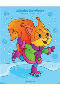 Animales deportistas libro para colorear 1, 2 & 3