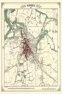 Alnwick 1861 Coloured Heritage Cartography Victorian Town Map