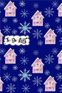 To-Do List Book - Christmas Holiday To Do Lists Journal Notebook Winter Houses Pattern 1