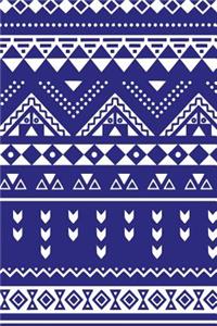 Aztec Design Notebook: Dark Blue: Notebook 6 X 9: Notebook 250 Pages