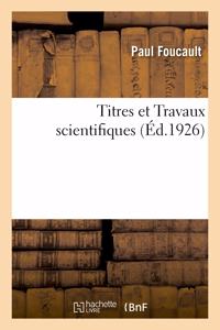 Titres Et Travaux Scientifiques