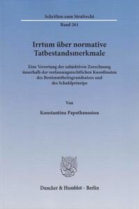 Irrtum Uber Normative Tatbestandsmerkmale
