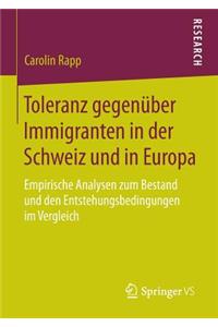 Toleranz Gegenüber Immigranten in Der Schweiz Und in Europa