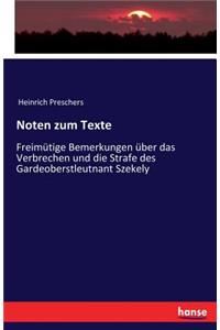 Noten zum Texte