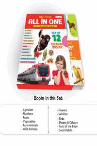 Gift Set For Kids My First All in One Picture Library Box (Red Edition) : Early Learning Picture Book Collections, Essential Book, Box Set Of 12 Books