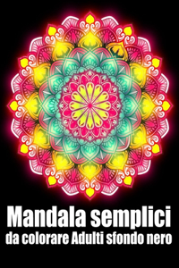 Mandala semplici da colorare adulti sfondo nero