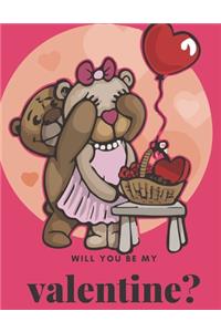 Children Teddy Bear Valentine Notebook