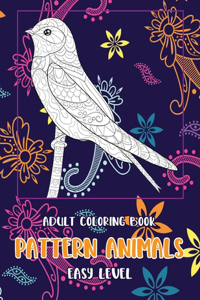 Adult Coloring Book Pattern Animals - Easy Level