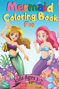 Mermaid Coloring Book For kids Ages 3-7