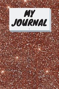 My Journal: Everywhere with You, Easy to Carry, 6 x 9, 120 pages companion, glitter