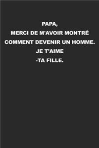Papa, Merci De M'avoir Montré Comment Devenir un Homme. Je T'aime -Ta Fille