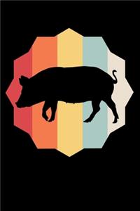 Retro vintage pig fans and farm animals lovers composition notebook