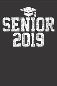 Notebook: Senior 2019 Graduation Vintage Style Dot Grid 6x9 120 Pages Journal