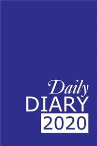 Daily Diary 2020: Blue 365 Day Tabbed Journal January - December