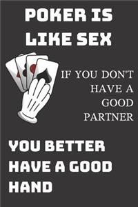 Poker Is Like Sex If You Don't Have a Good Partner You Better Have a Good Hand
