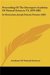 Proceeding Of The Davenport Academy Of Natural Sciences V3, 1879-1881