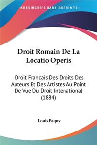 Droit Romain De La Locatio Operis