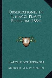 Observationes in T. Macci Plauti Epidicum (1884)