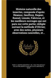 Histoire naturelle des insectes, composée d'après Réamur, Geoffroy, Degeer, Roesel, Linnée, Fabricus, et les meilleurs ouvrages qui ont paru sur cette partie; rédigée suivant la méthode d'Olivier; avec des notes, plusieurs observations nouvelles, e