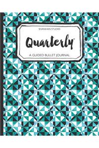 Quarterly Guided Bullet Journal Teal Geo