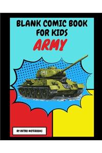Blank Comic Book For Kids Army