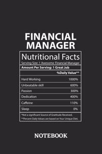 Nutritional Facts Financial Manager Awesome Notebook: 6x9 inches - 110 ruled, lined pages - Greatest Passionate working Job Journal - Gift, Present Idea