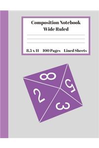 Composition Notebook Wide Ruled Lined Sheets