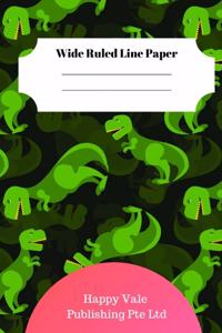 Cute Dinosaur Foot Theme Wide Ruled Line Paper
