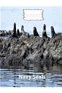 Navy Seals on Cover collegeruledwidepaper Composition Book