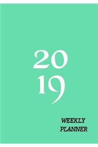 2019 Weekly Planner: Medium Aquamarine Planner