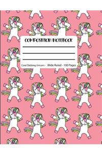 Composition Notebook Coral Dabbing Unicorn