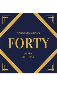 Happy 40th Birthday Guest Book (Hardcover)