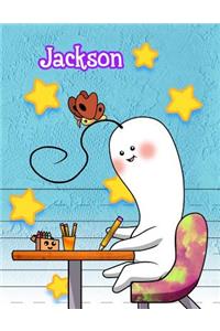 Jackson: Personalized Book with Child's Name, Primary Writing Tablet, 65 Sheets of Practice Paper, 1" Ruling, Preschool, Kindergarten, 1st Grade, 8 1/2" X 11"