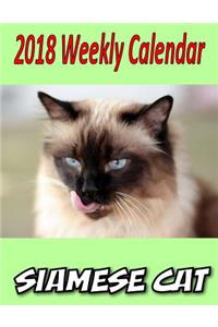 2018 Weekly Calendar Siamese Cat