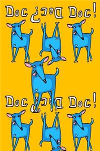 Journal Notebook For Dog Lovers, Blue Dogs in a Row 1
