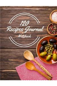 120 Recipes Journal Notebook