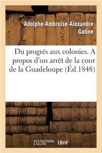 Du Progrés Aux Colonies. a Propos d'Un Arrêt de la Cour de la Guadeloupe