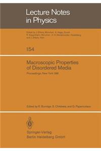 Macroscopic Properties of Disordered Media