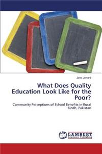What Does Quality Education Look Like for the Poor?
