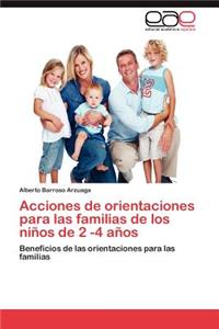 Acciones de orientaciones para las familias de los niños de 2 -4 años