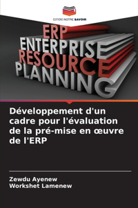 Développement d'un cadre pour l'évaluation de la pré-mise en oeuvre de l'ERP