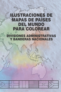 Ilustraciones de Mapas de Países del Mundo para Colorear