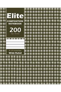 Elite Composition Notebook, Wide Ruled 8 x 10 Inch, Large 100 Sheet, Beige Cover