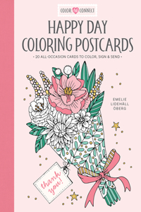 Happy Day Coloring Postcards