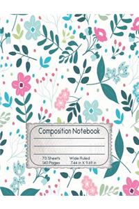 Floral Watercolor Composition Notebook