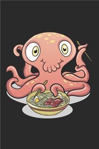 Kawaii Baby Octopus eating Ramen Noodles