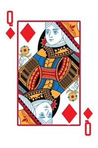 Queen of Diamonds Lined Notebook: 6 x 9 120 Page Lined Notebook Queen of Diamonds Playing Card