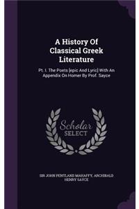 History Of Classical Greek Literature