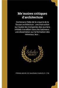 Mémoires critiques d'architecture